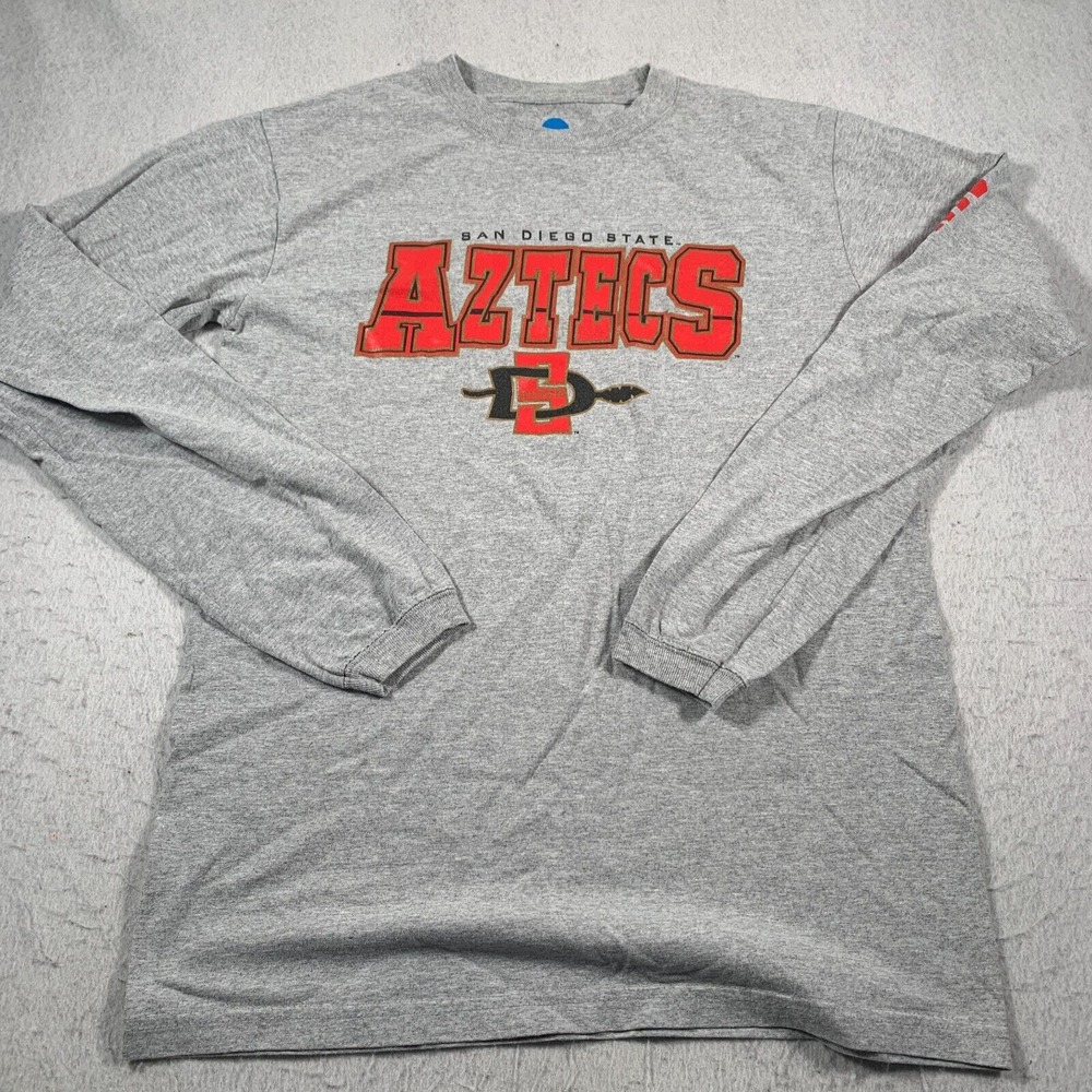 San Diego State Shirt Adult Medium Gray Long Sleeve Cotton KD Inc